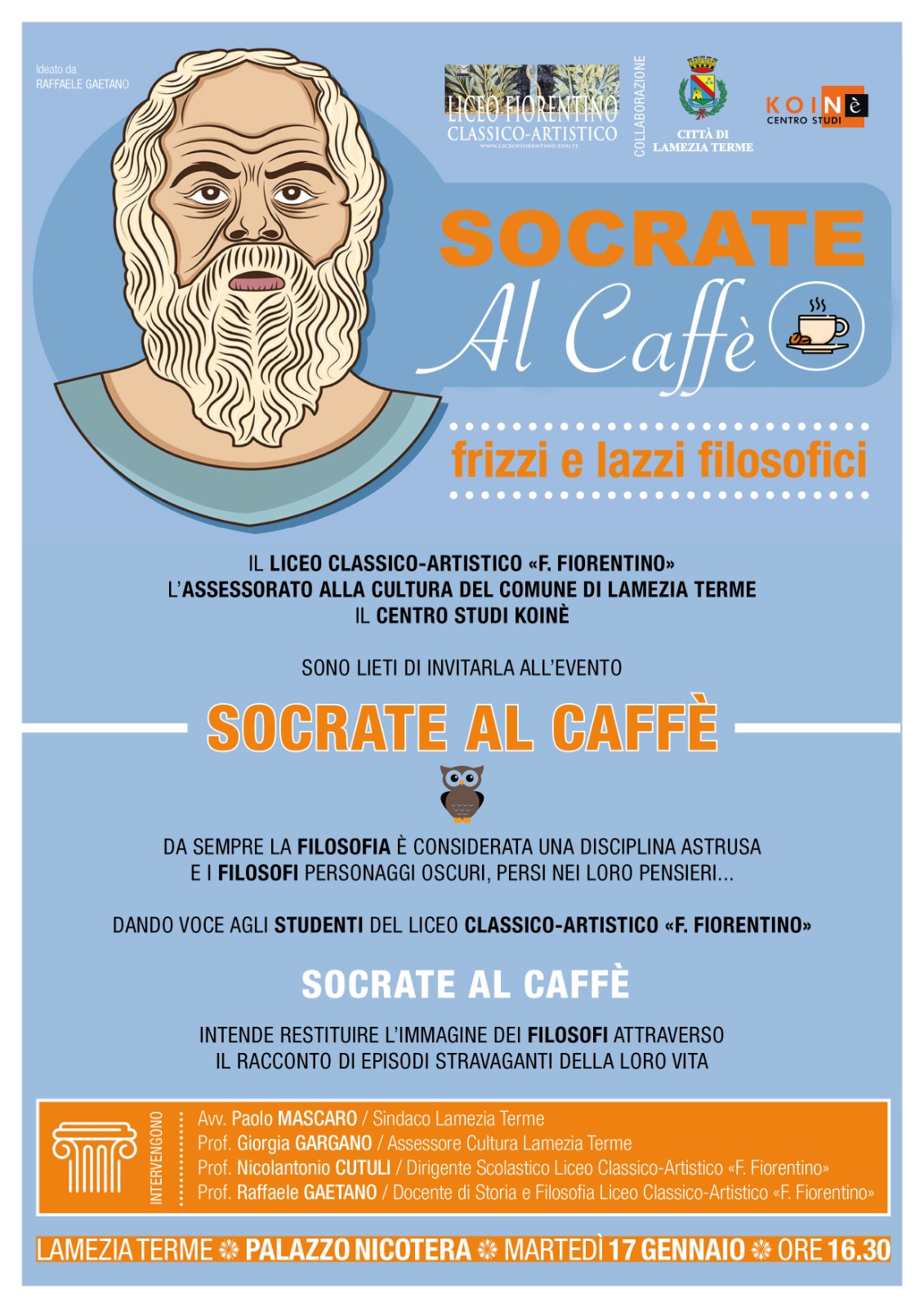 "Socrate al caffè. Frizzi e lazzi filosofici"