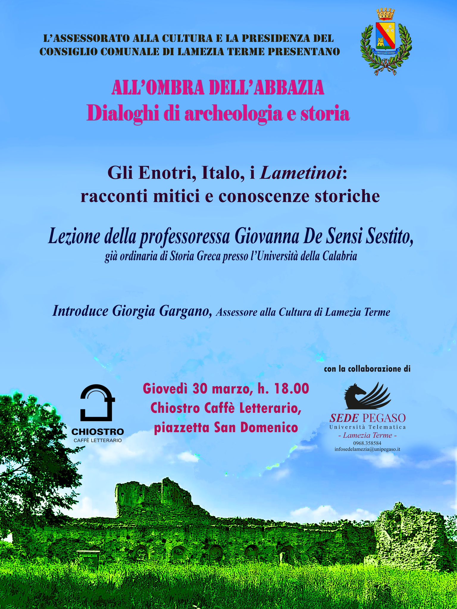 Rassegna "All'ombra dell'Abbazia" - gli Enotri, Italo, i Lametinoi