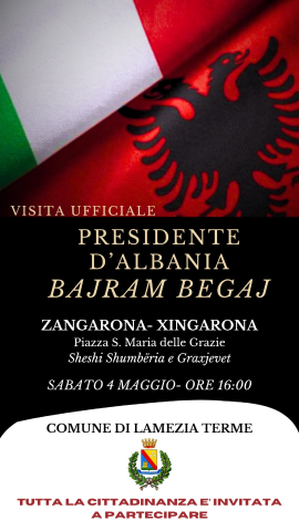 Visita del Presidente dell'Albania alla Comunità Arbëreshe di Zangarona-Xingarona